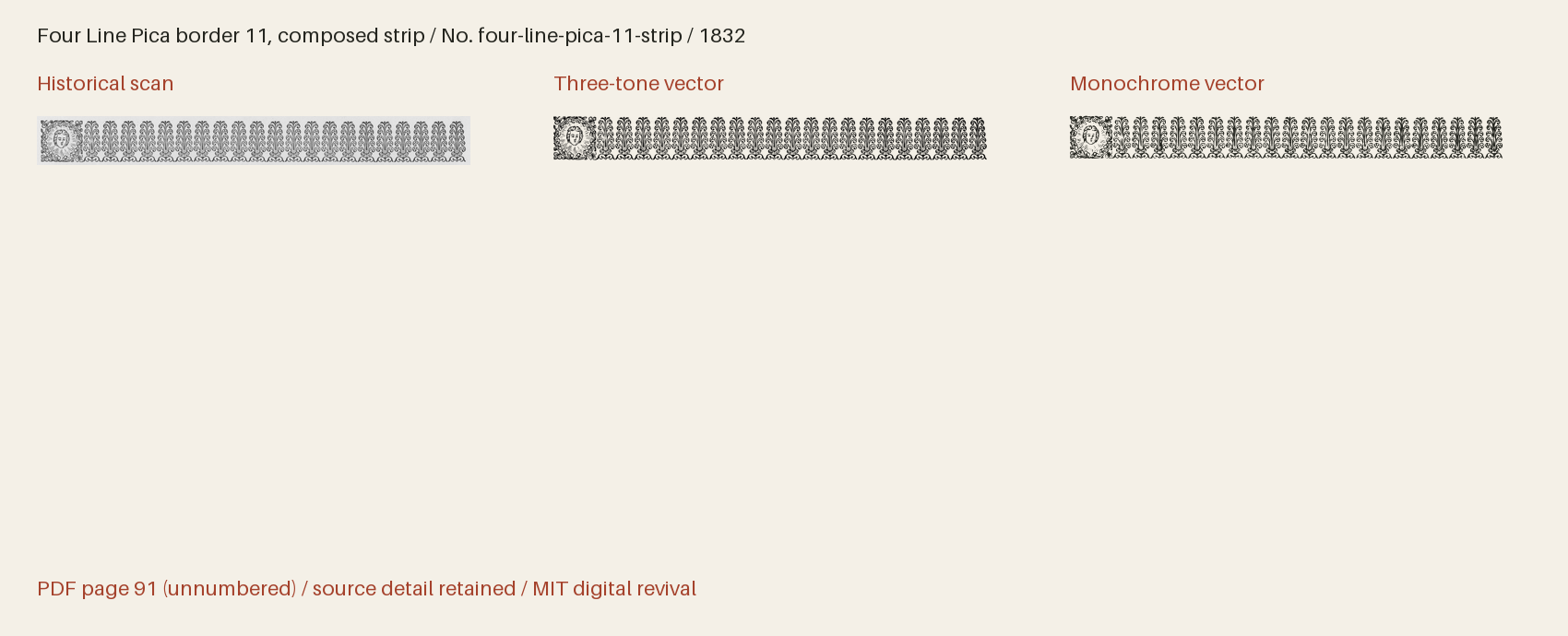 Historical scan beside the three-tone and monochrome vector revivals