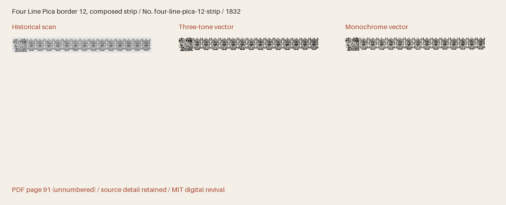 Historical scan beside the three-tone and monochrome vector revivals
