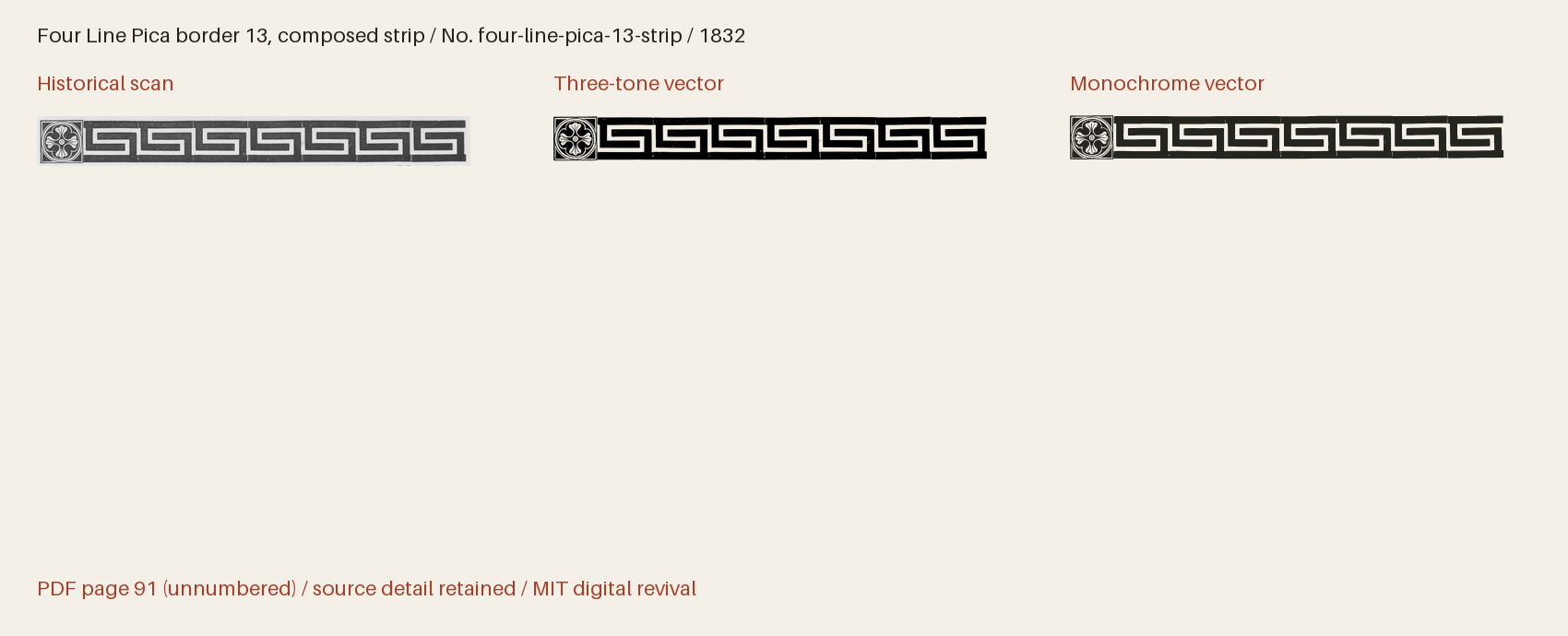 Historical scan beside the three-tone and monochrome vector revivals