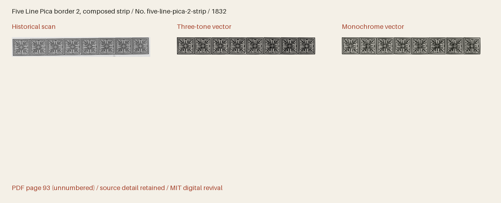 Historical scan beside the three-tone and monochrome vector revivals