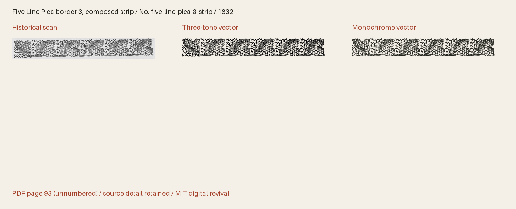 Historical scan beside the three-tone and monochrome vector revivals