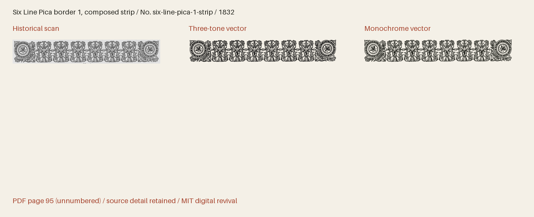 Historical scan beside the three-tone and monochrome vector revivals