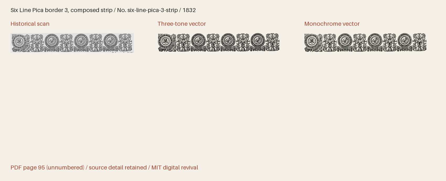 Historical scan beside the three-tone and monochrome vector revivals