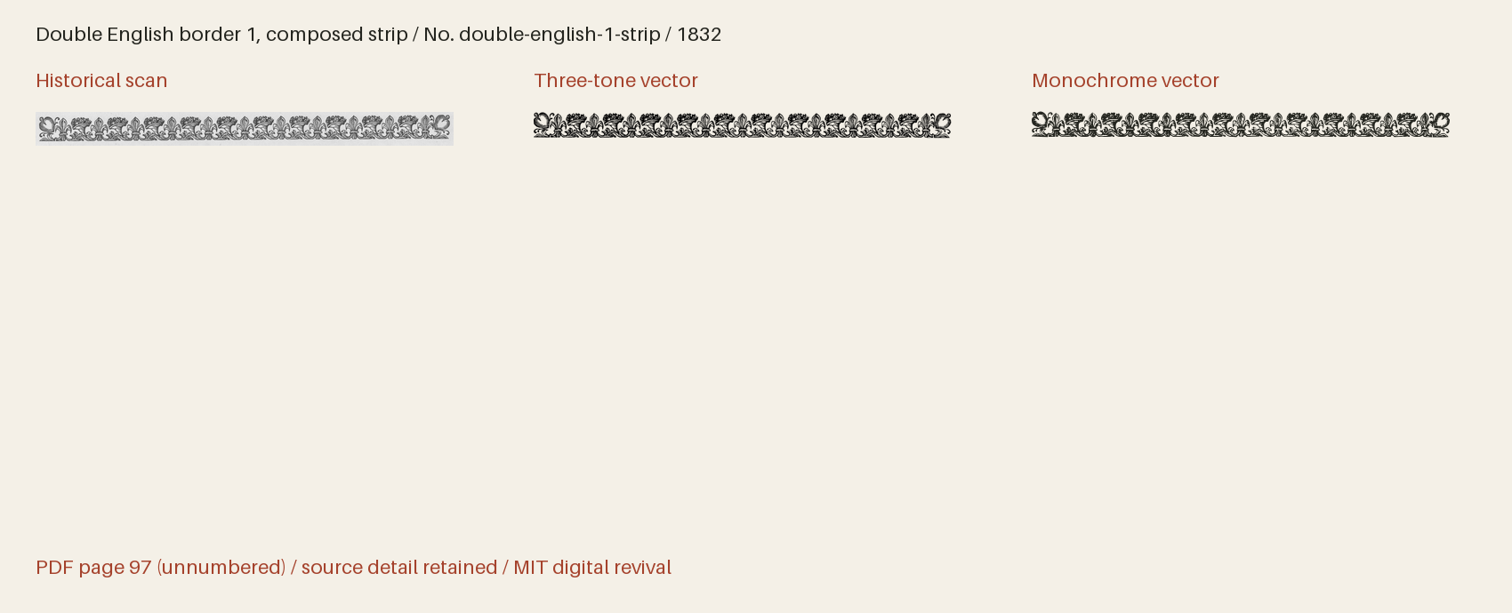 Historical scan beside the three-tone and monochrome vector revivals