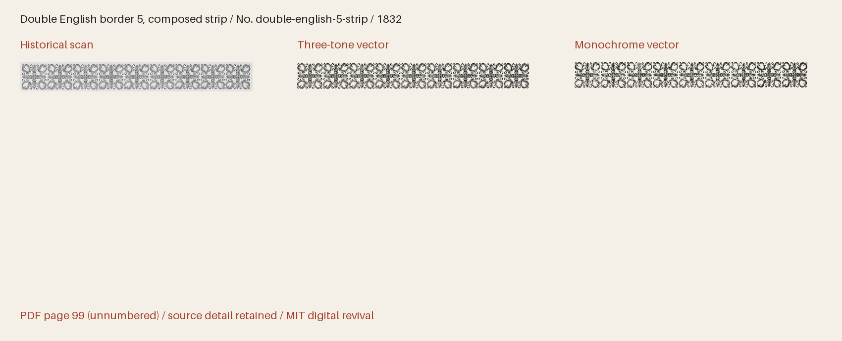 Historical scan beside the three-tone and monochrome vector revivals