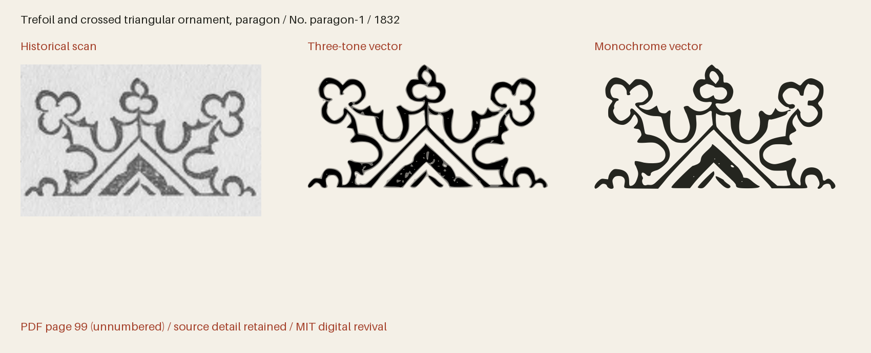 Historical scan beside the three-tone and monochrome vector revivals