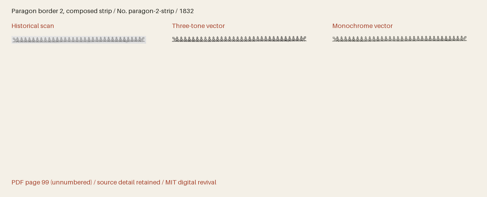 Historical scan beside the three-tone and monochrome vector revivals