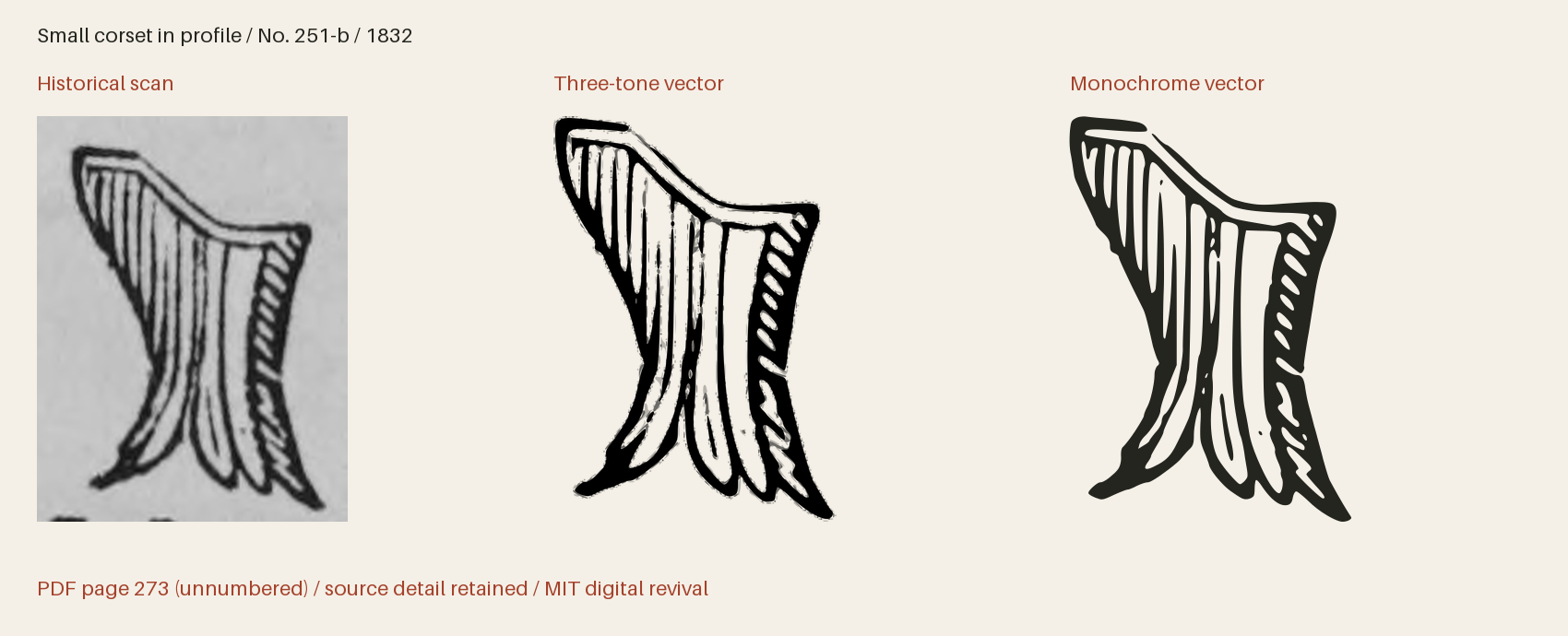 Historical scan beside the three-tone and monochrome vector revivals