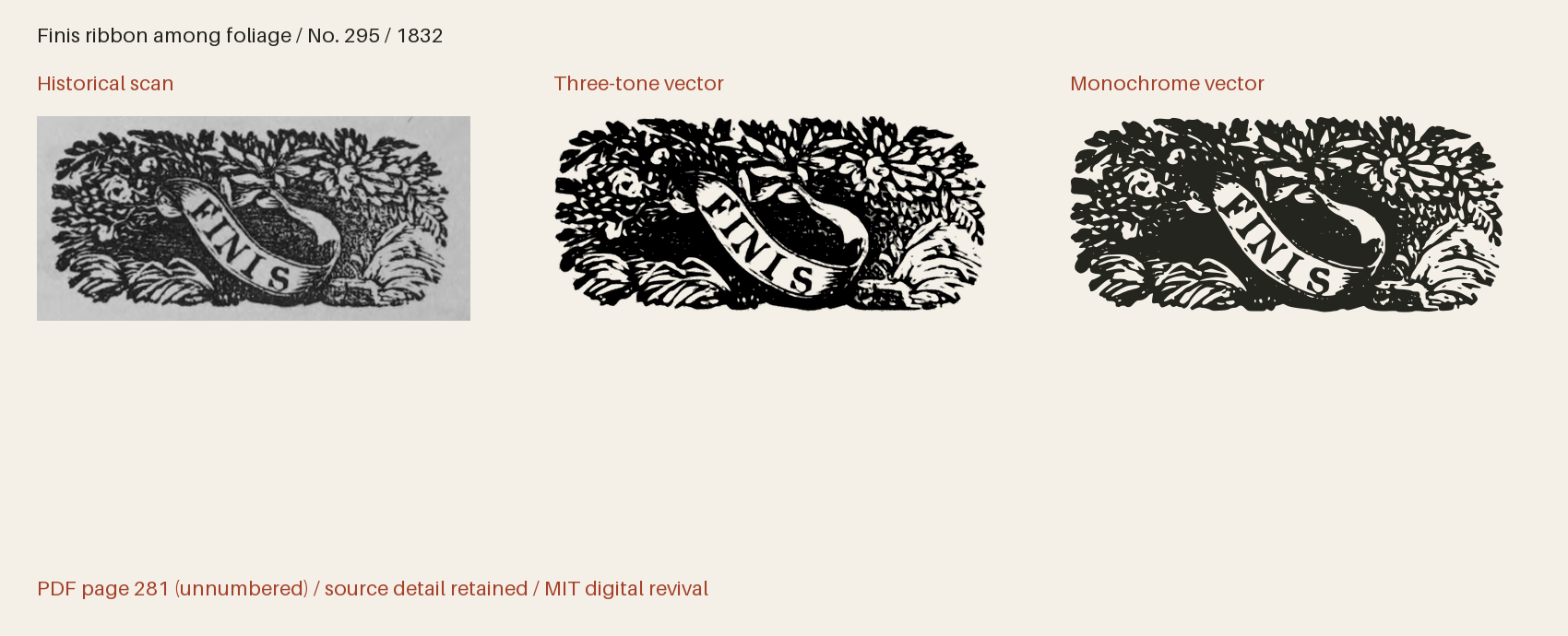 Historical scan beside the three-tone and monochrome vector revivals