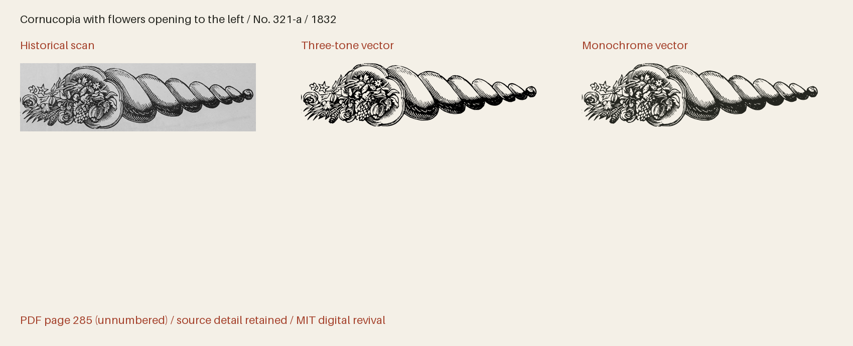 Historical scan beside the three-tone and monochrome vector revivals