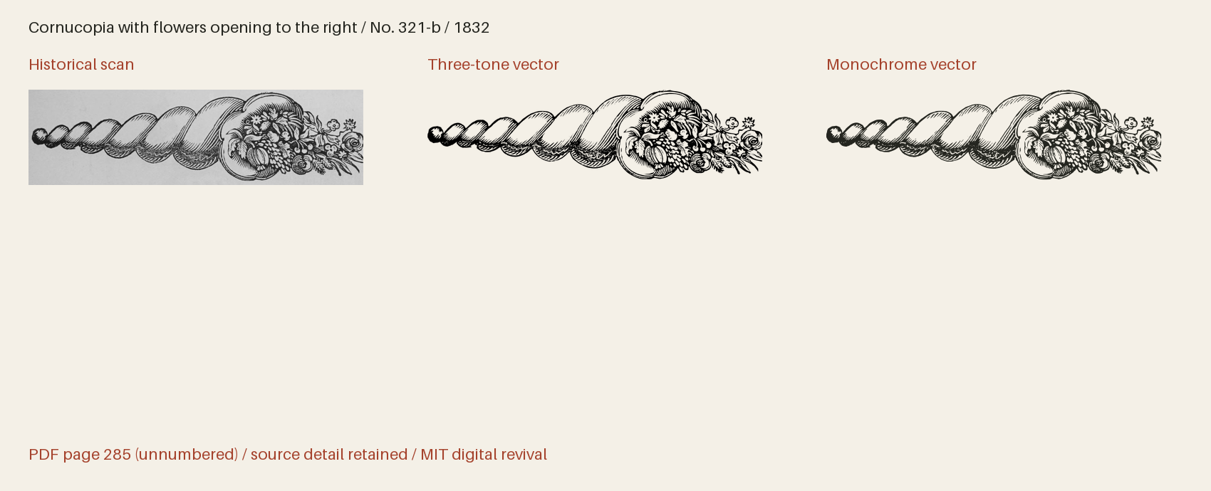 Historical scan beside the three-tone and monochrome vector revivals