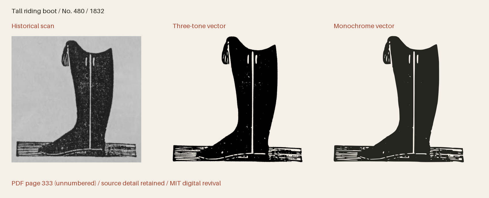 Historical scan beside the three-tone and monochrome vector revivals