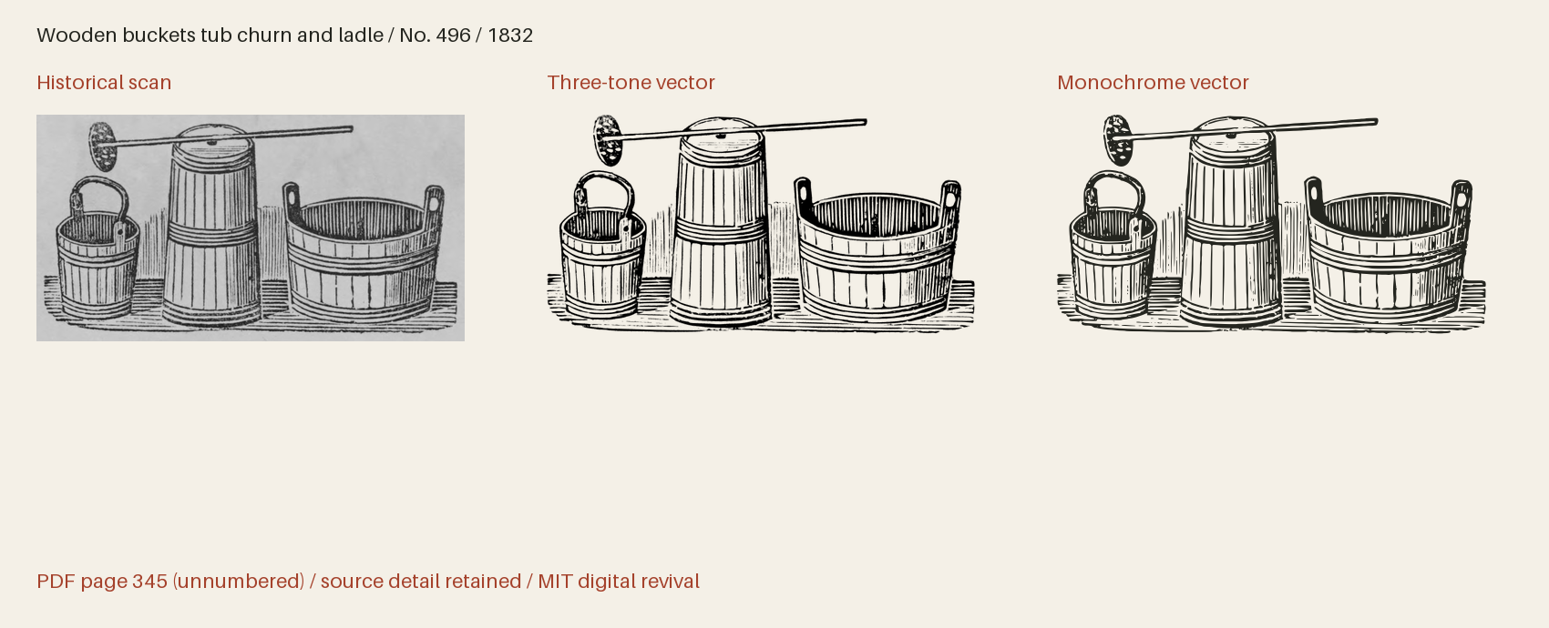 Historical scan beside the three-tone and monochrome vector revivals