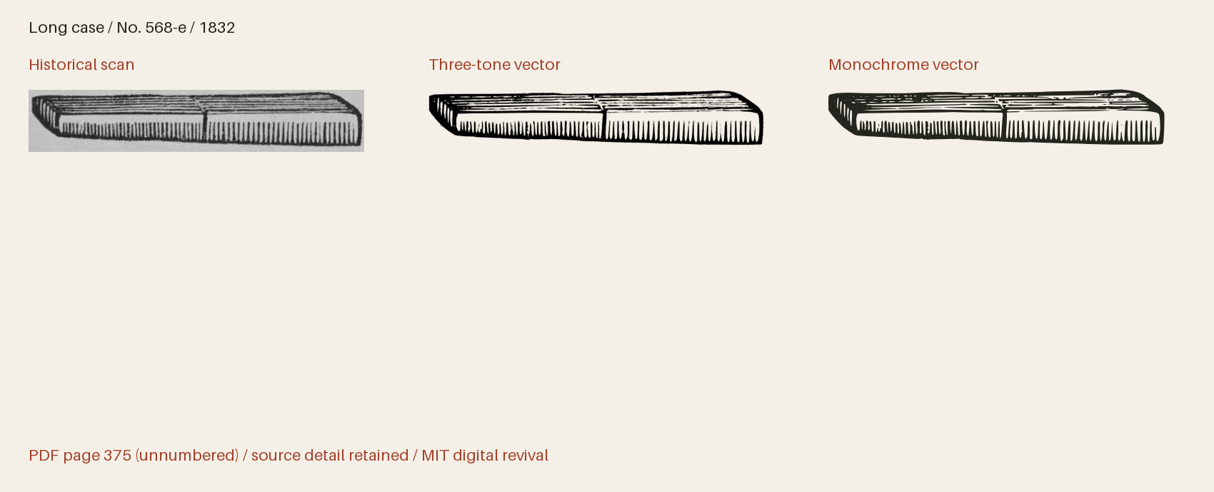 Historical scan beside the three-tone and monochrome vector revivals