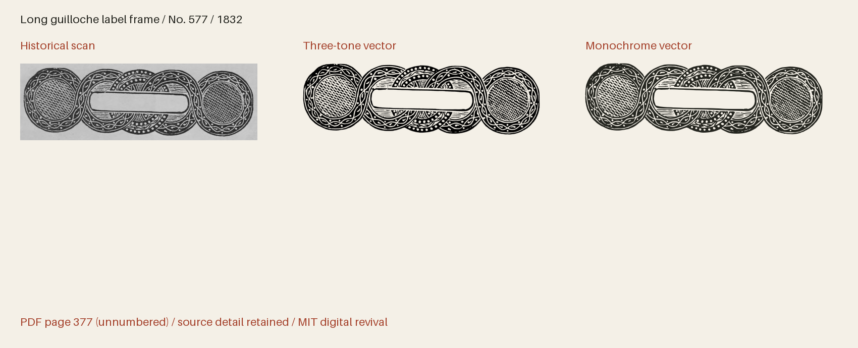 Historical scan beside the three-tone and monochrome vector revivals