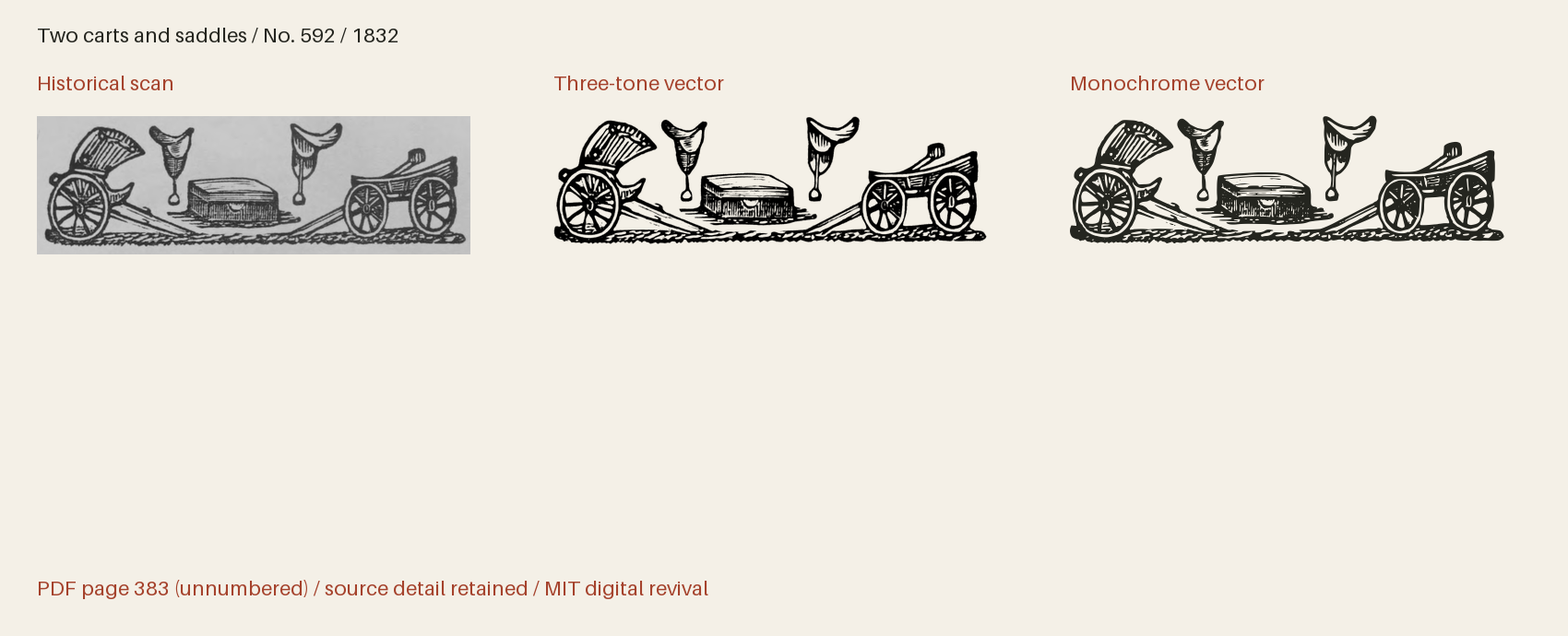 Historical scan beside the three-tone and monochrome vector revivals