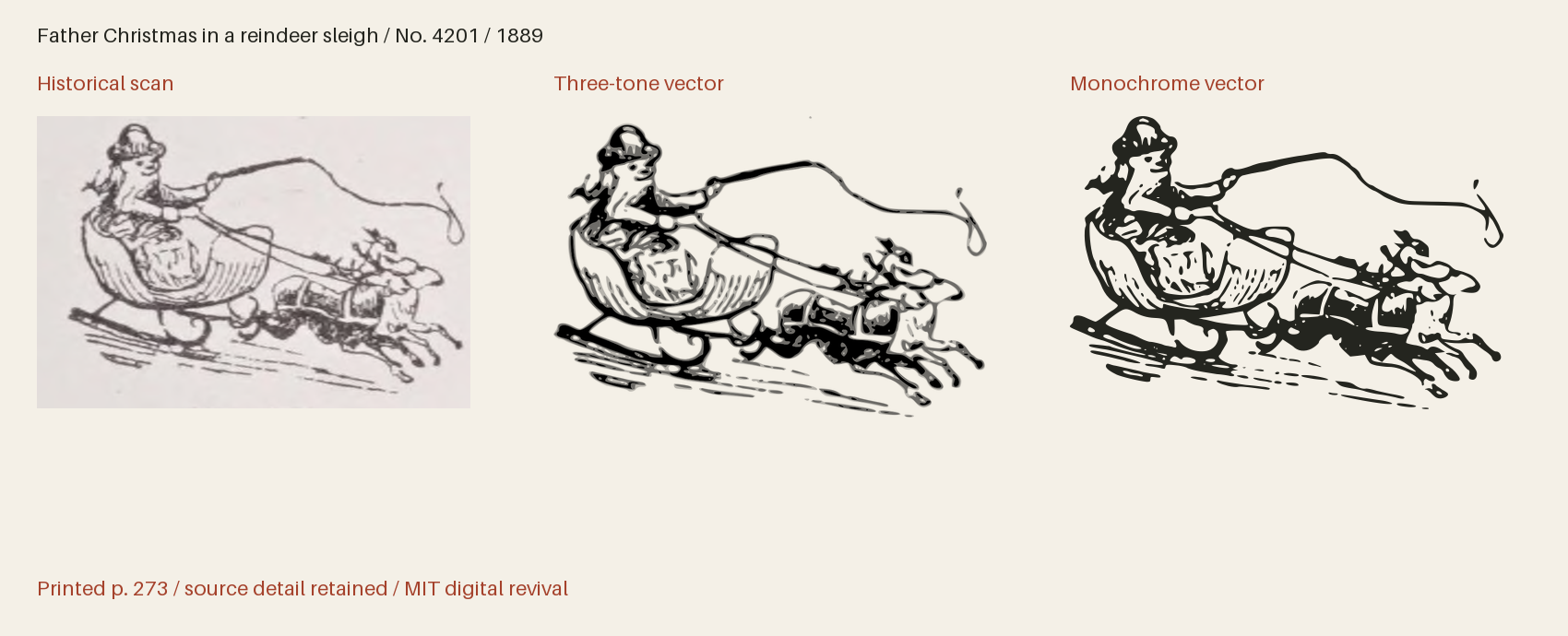 Historical scan beside the three-tone and monochrome vector revivals
