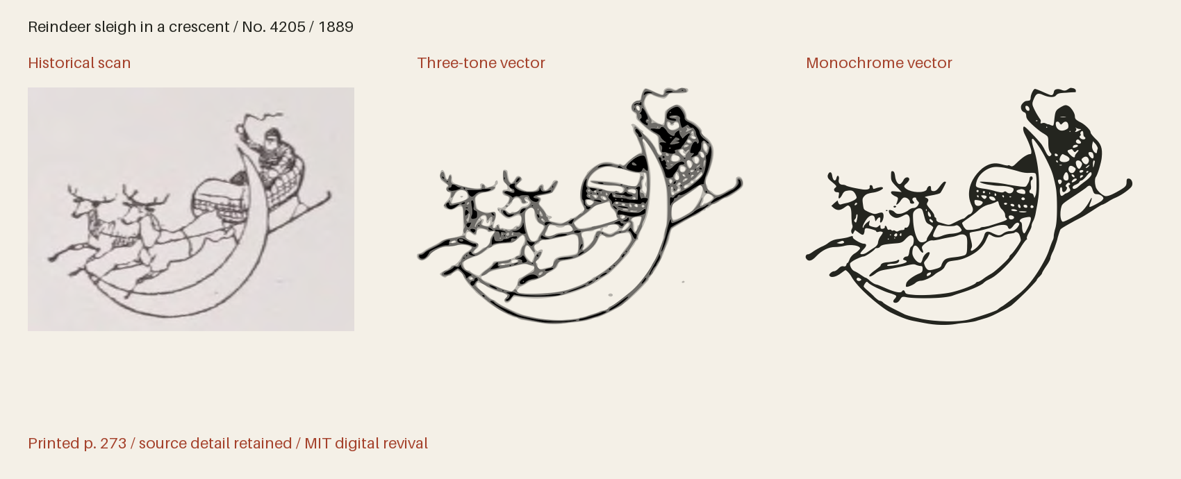 Historical scan beside the three-tone and monochrome vector revivals