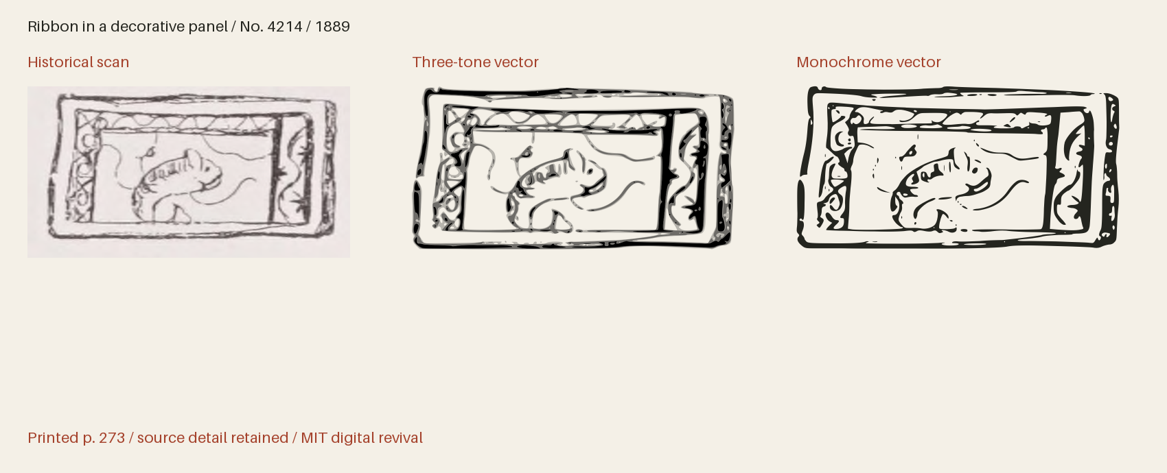 Historical scan beside the three-tone and monochrome vector revivals
