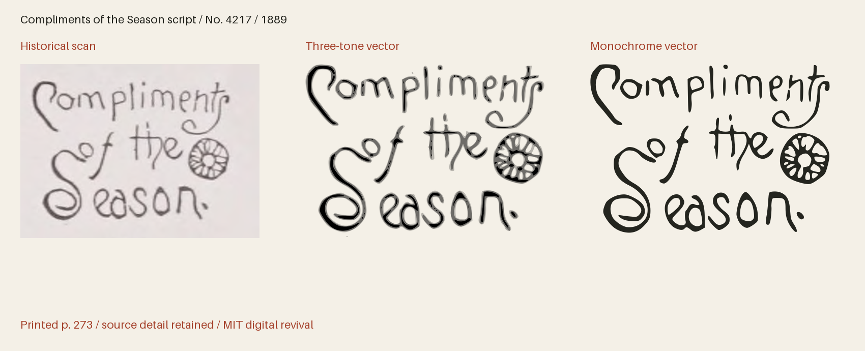 Historical scan beside the three-tone and monochrome vector revivals