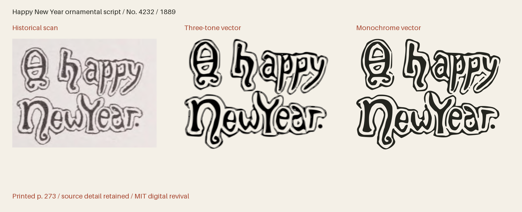 Historical scan beside the three-tone and monochrome vector revivals