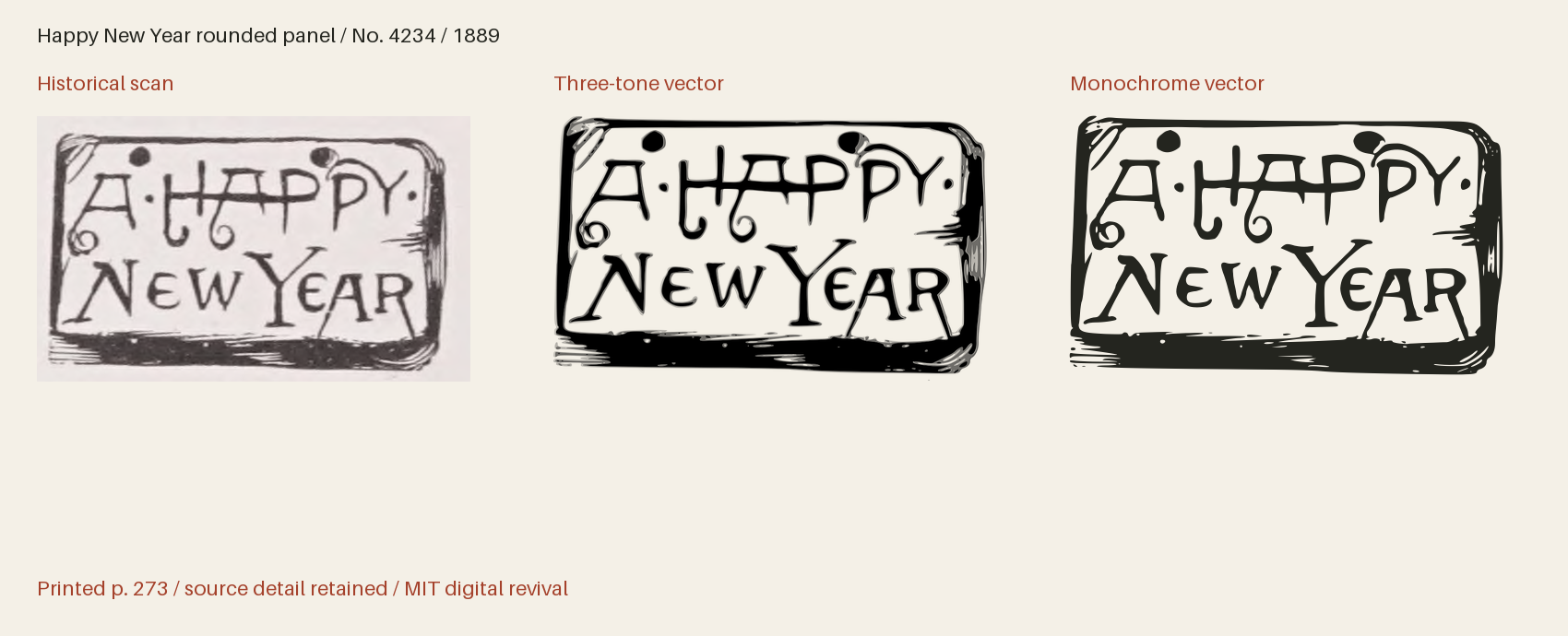 Historical scan beside the three-tone and monochrome vector revivals