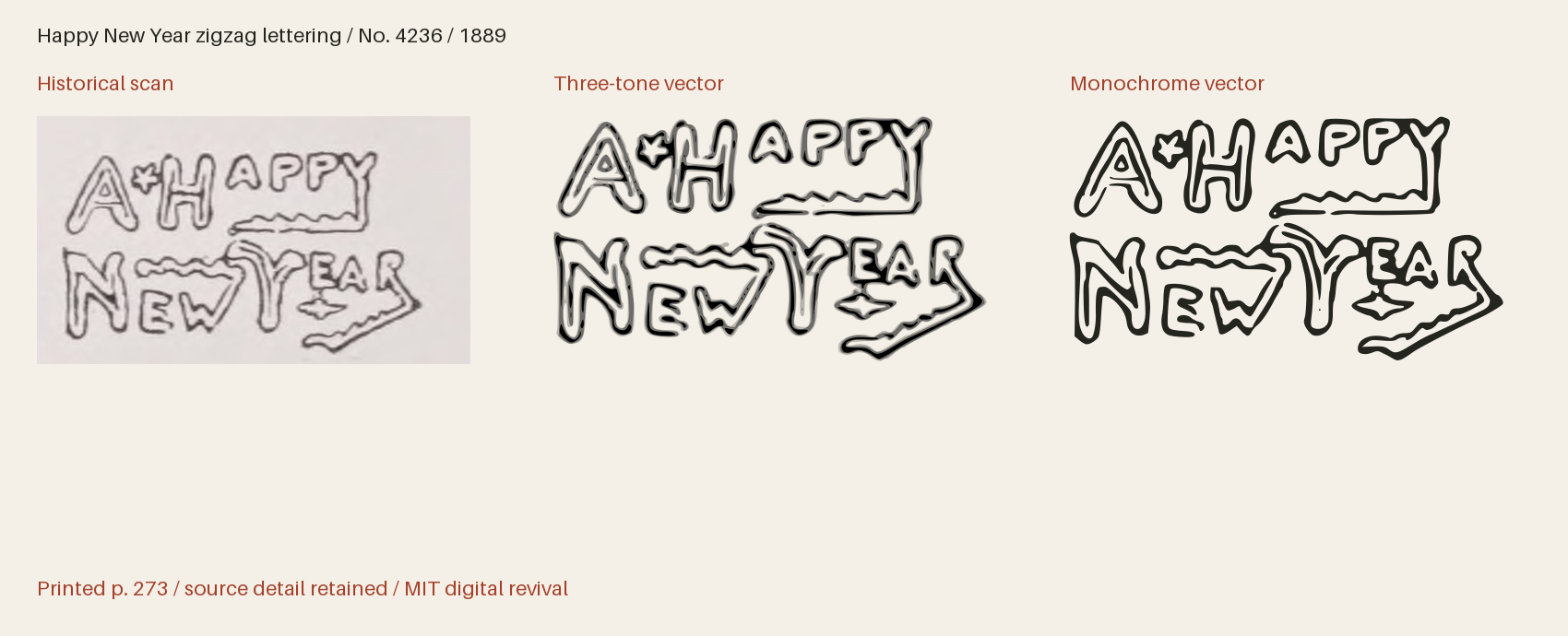 Historical scan beside the three-tone and monochrome vector revivals