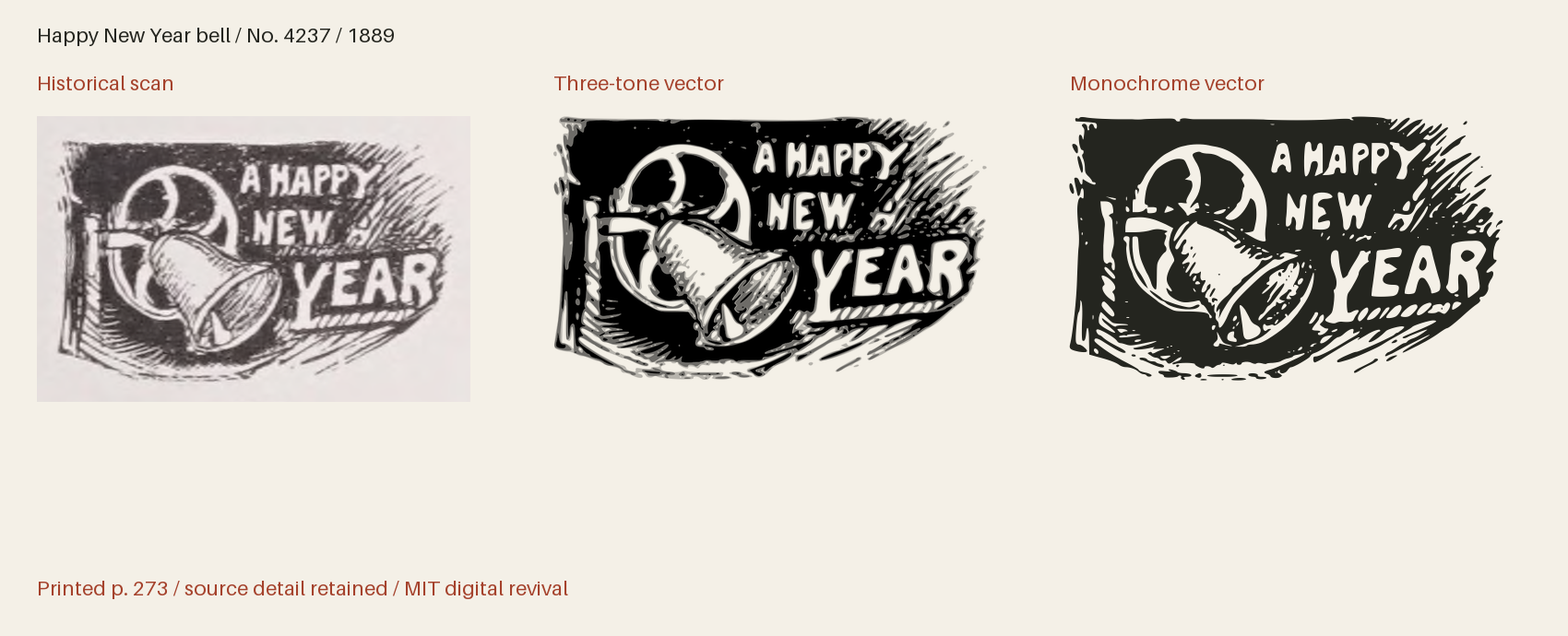 Historical scan beside the three-tone and monochrome vector revivals