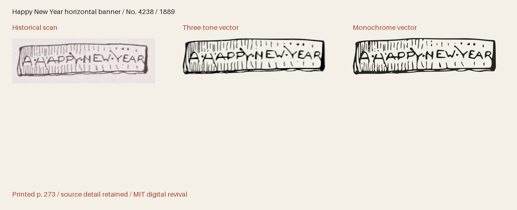 Historical scan beside the three-tone and monochrome vector revivals
