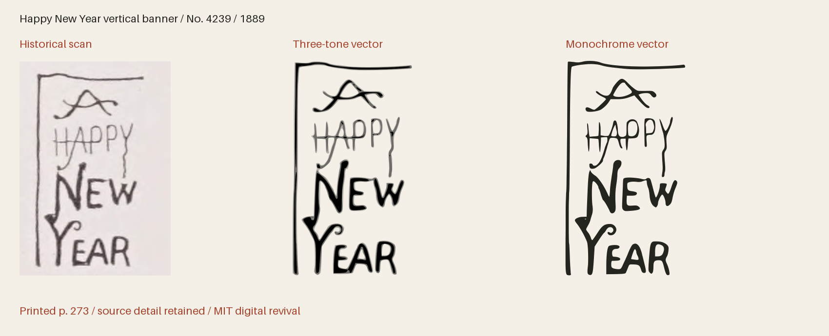 Historical scan beside the three-tone and monochrome vector revivals