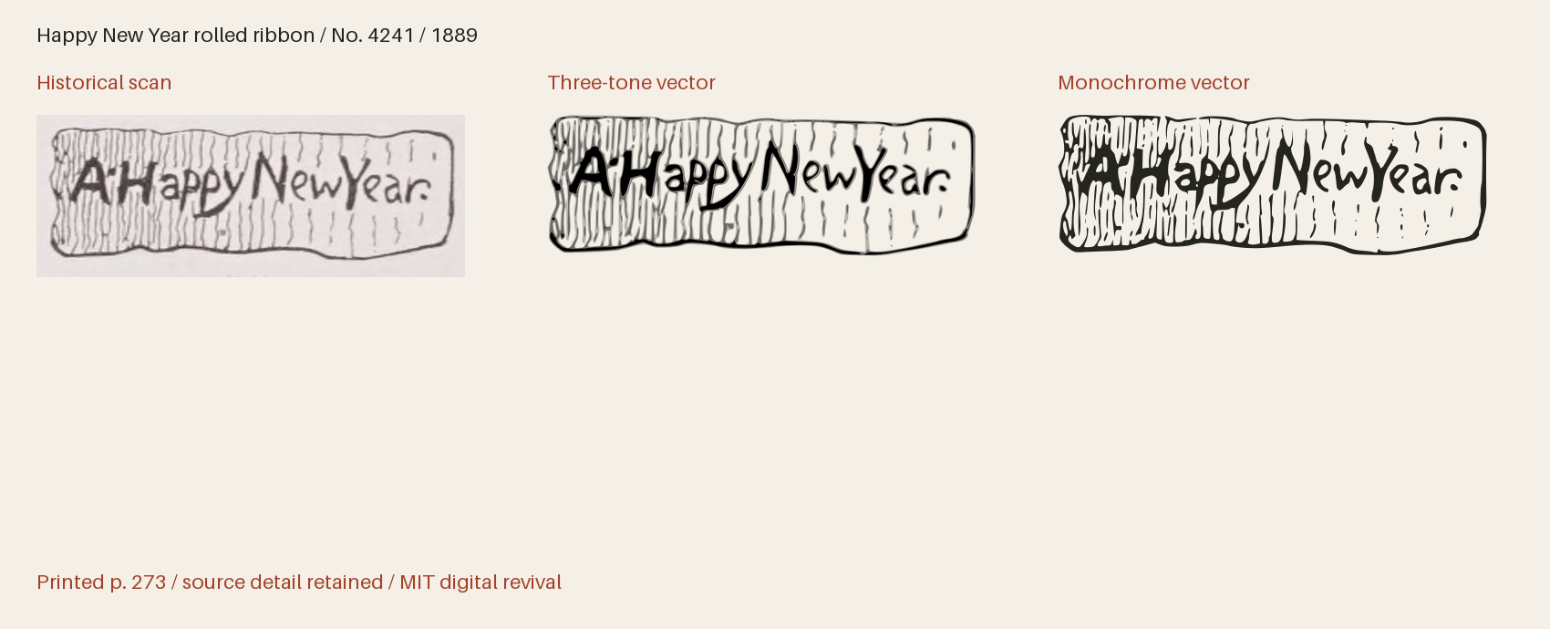 Historical scan beside the three-tone and monochrome vector revivals