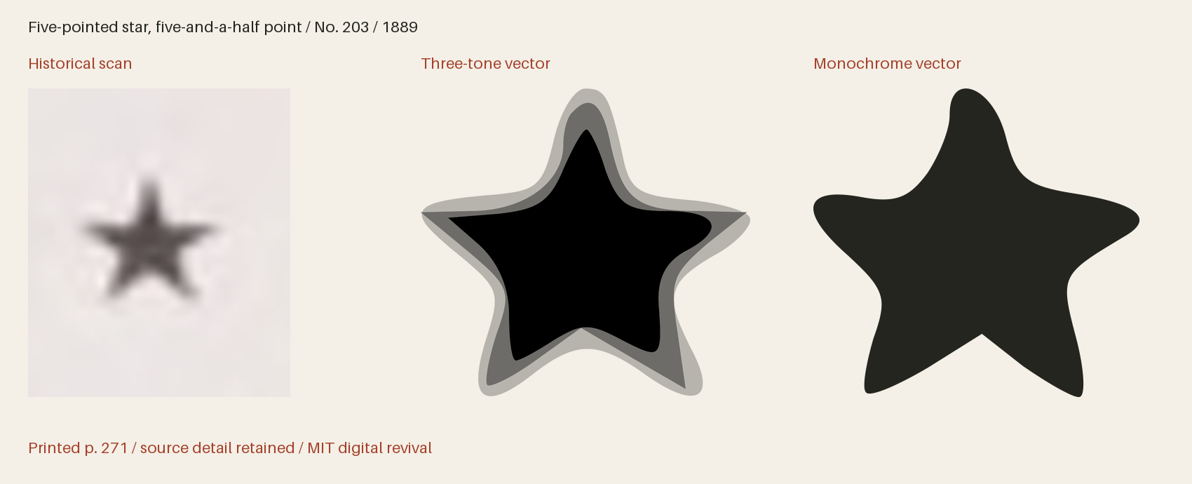Historical scan beside the three-tone and monochrome vector revivals