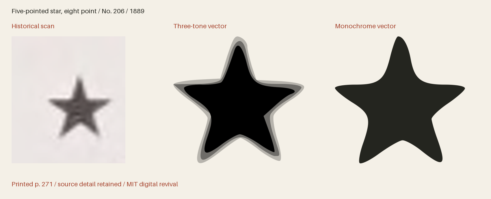 Historical scan beside the three-tone and monochrome vector revivals