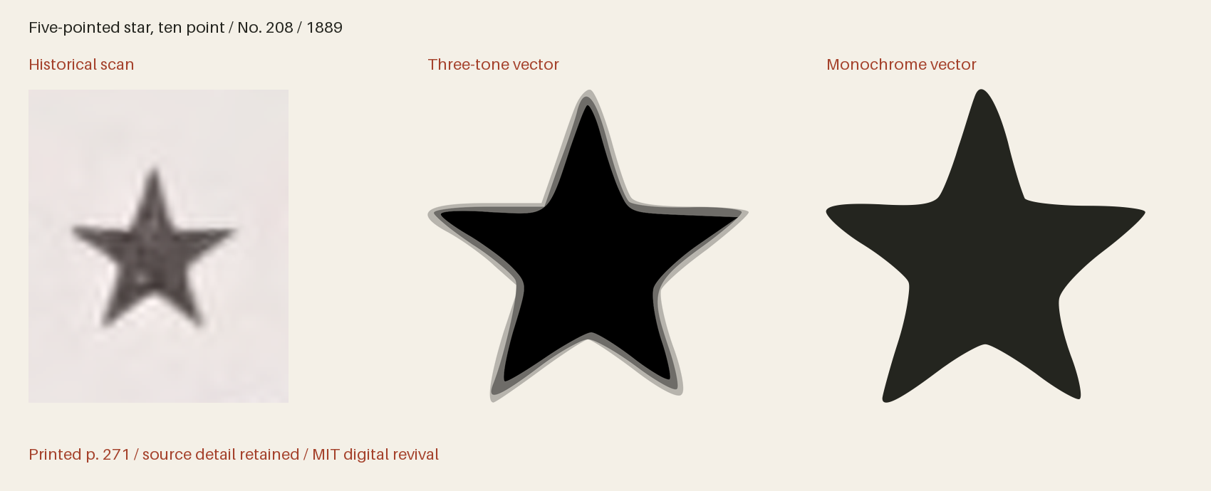 Historical scan beside the three-tone and monochrome vector revivals
