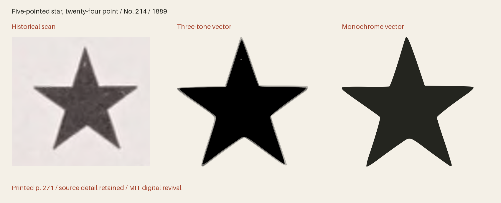 Historical scan beside the three-tone and monochrome vector revivals