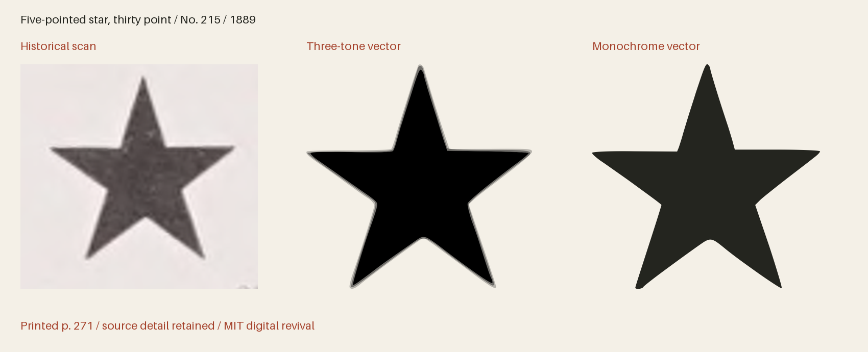 Historical scan beside the three-tone and monochrome vector revivals