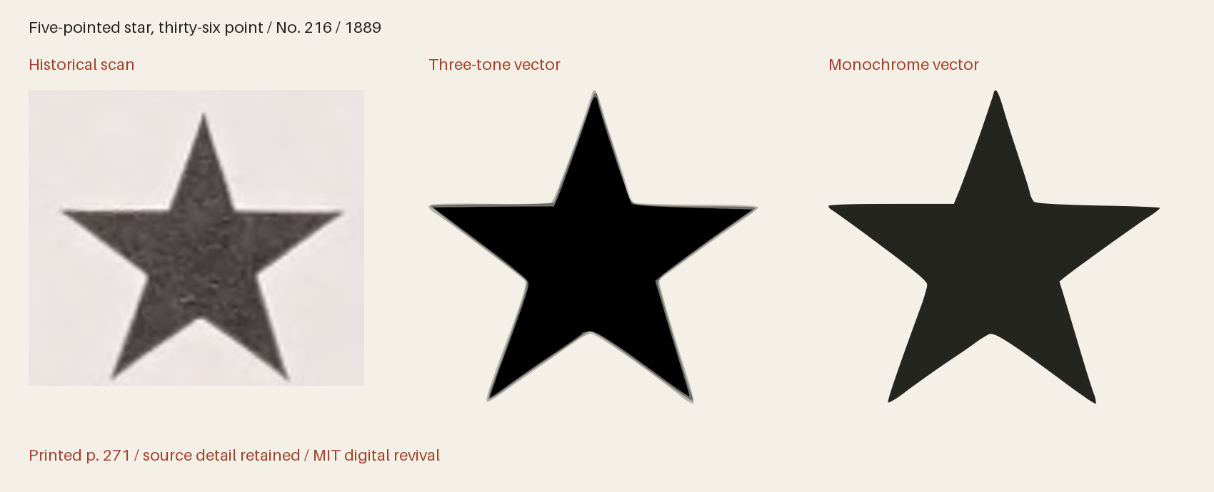 Historical scan beside the three-tone and monochrome vector revivals