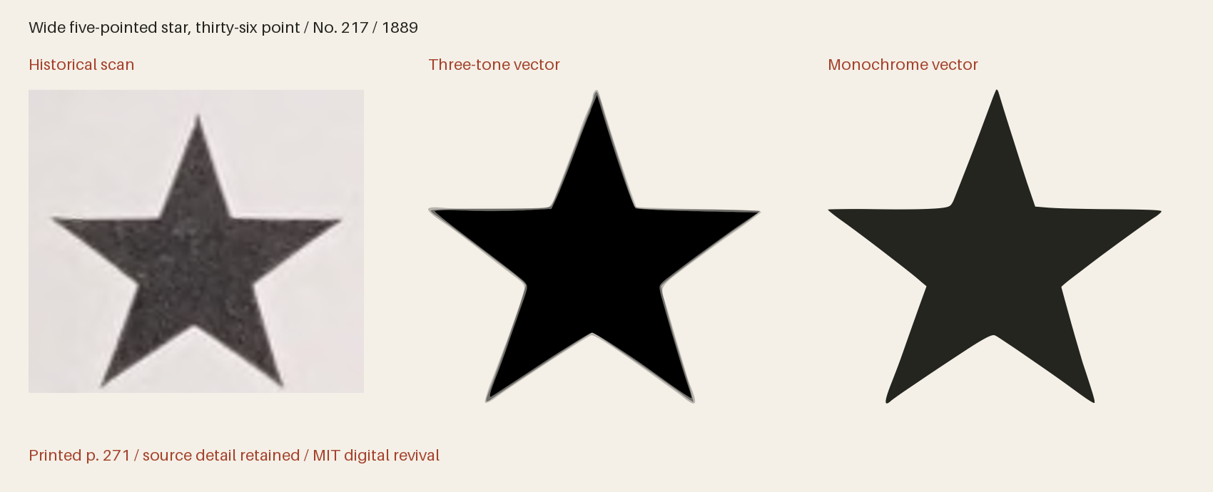 Historical scan beside the three-tone and monochrome vector revivals