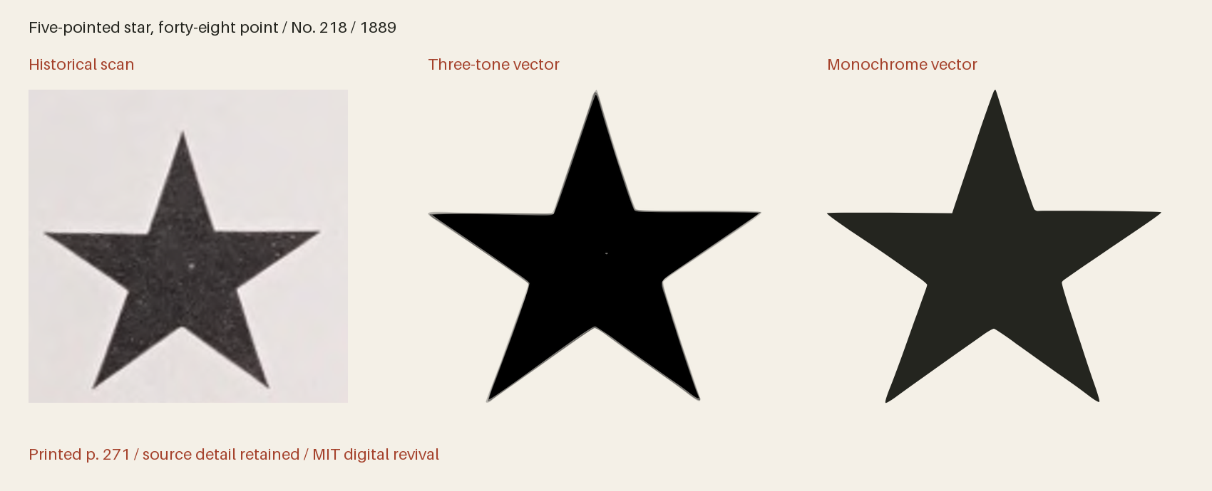 Historical scan beside the three-tone and monochrome vector revivals