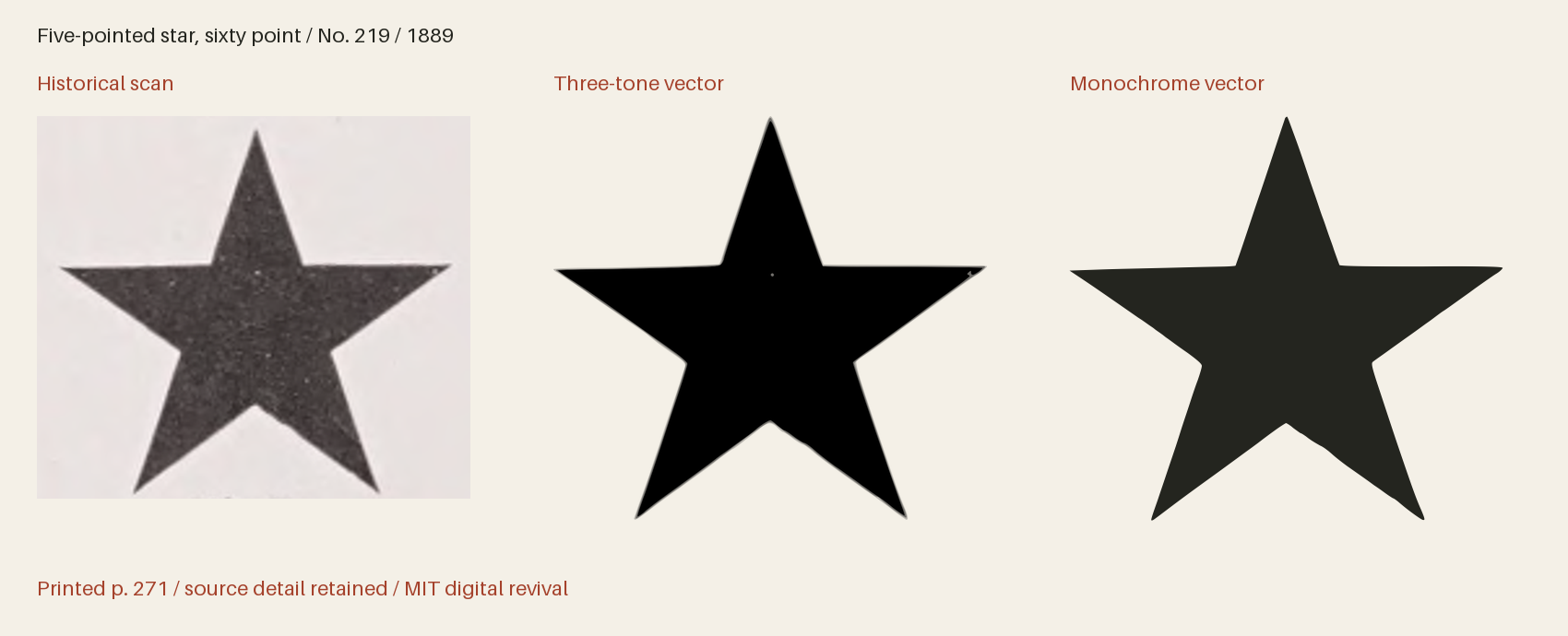 Historical scan beside the three-tone and monochrome vector revivals