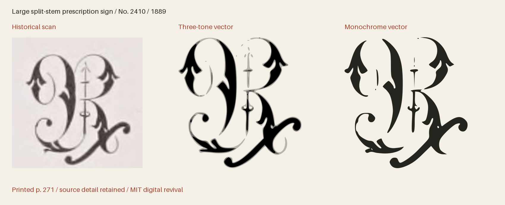 Historical scan beside the three-tone and monochrome vector revivals