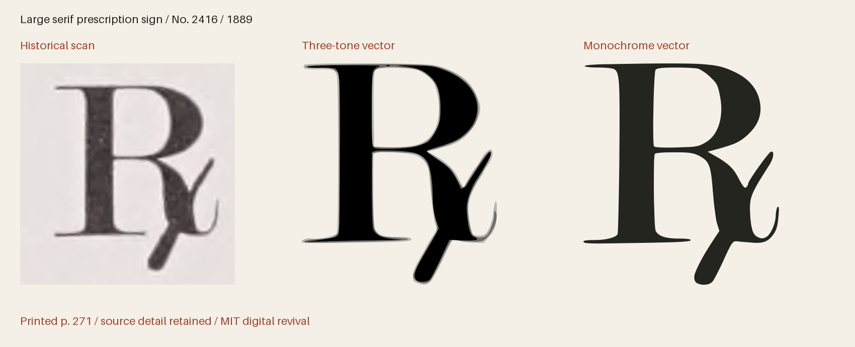 Historical scan beside the three-tone and monochrome vector revivals