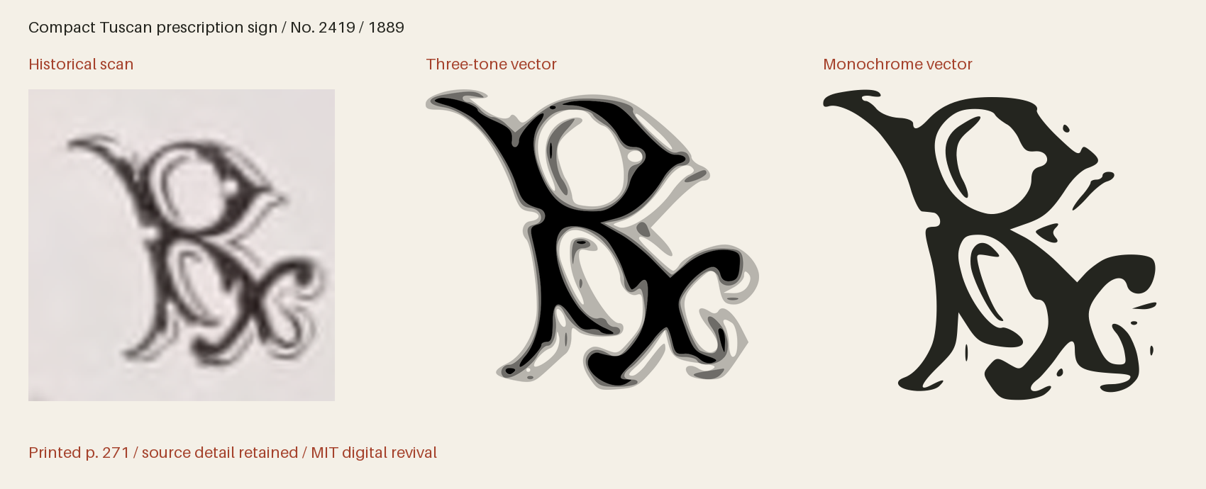 Historical scan beside the three-tone and monochrome vector revivals