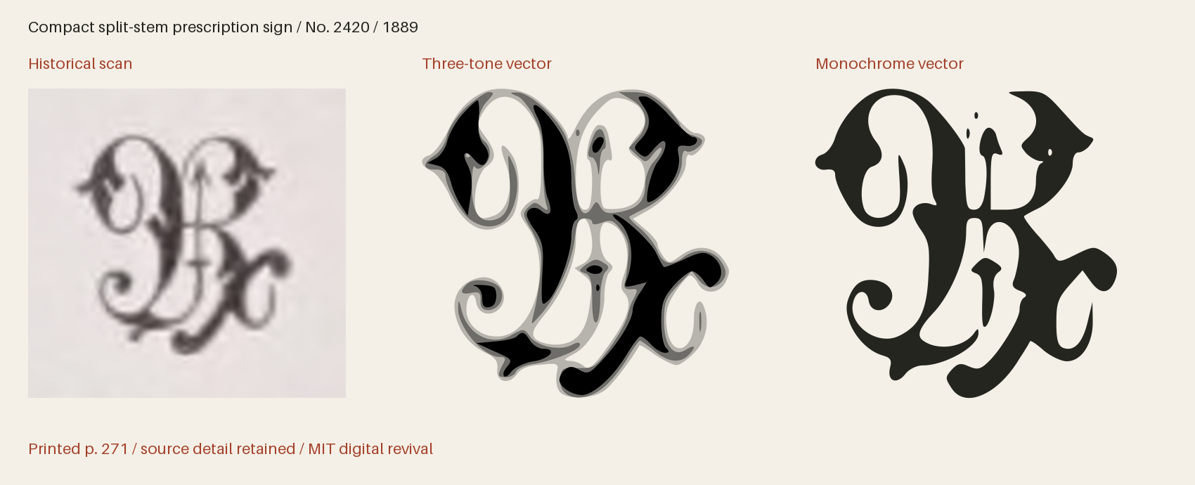 Historical scan beside the three-tone and monochrome vector revivals