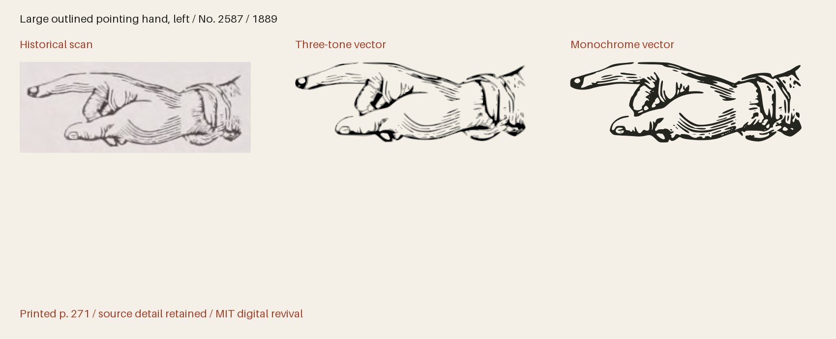 Historical scan beside the three-tone and monochrome vector revivals