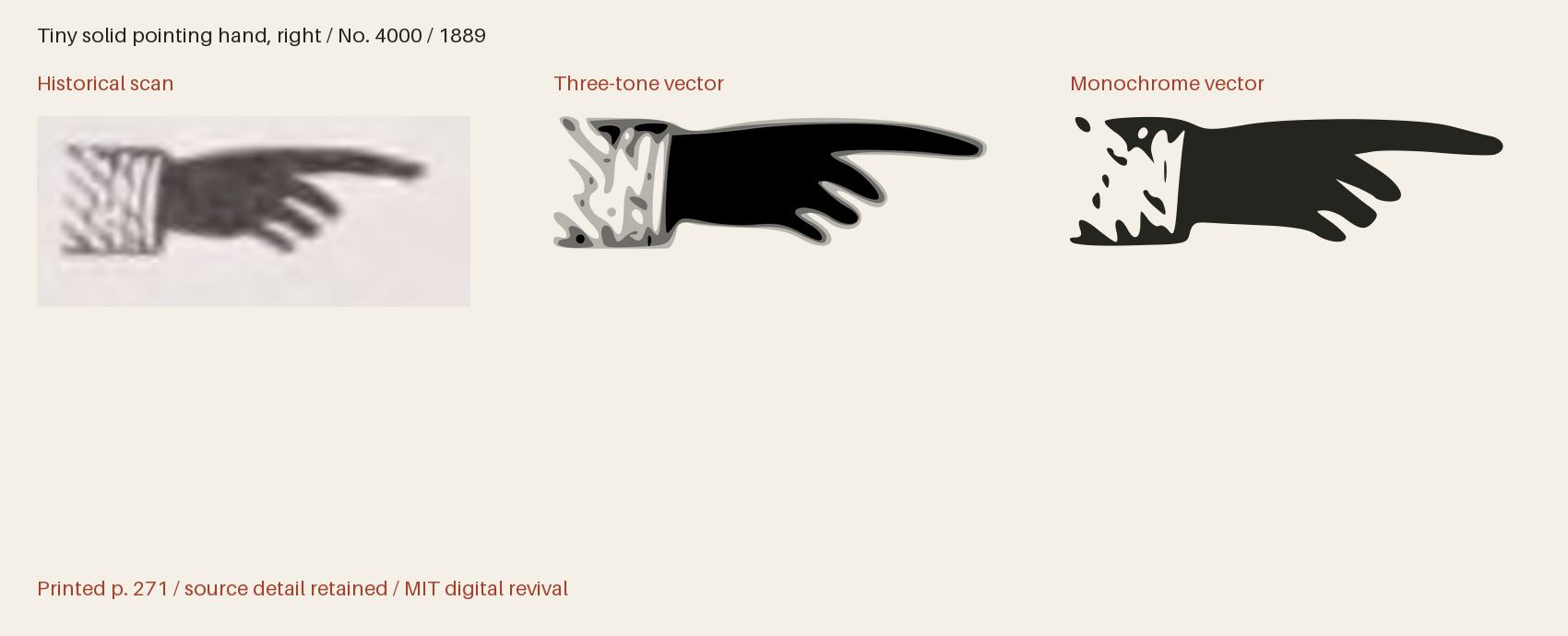 Historical scan beside the three-tone and monochrome vector revivals