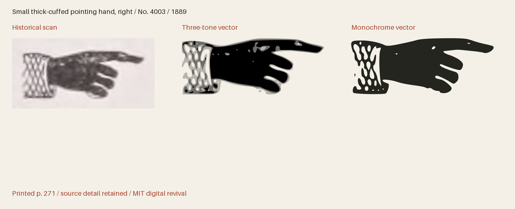 Historical scan beside the three-tone and monochrome vector revivals