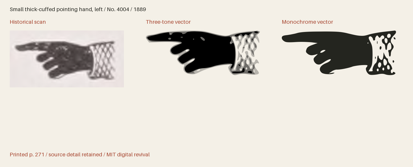 Historical scan beside the three-tone and monochrome vector revivals