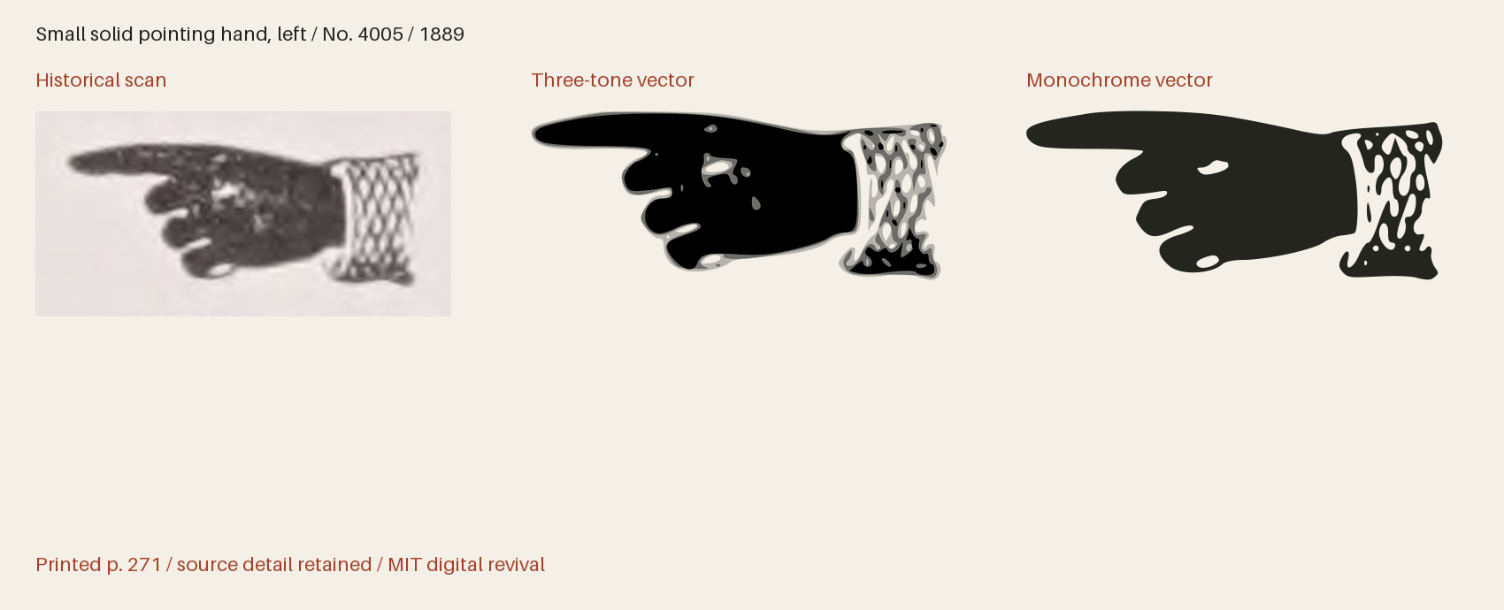 Historical scan beside the three-tone and monochrome vector revivals
