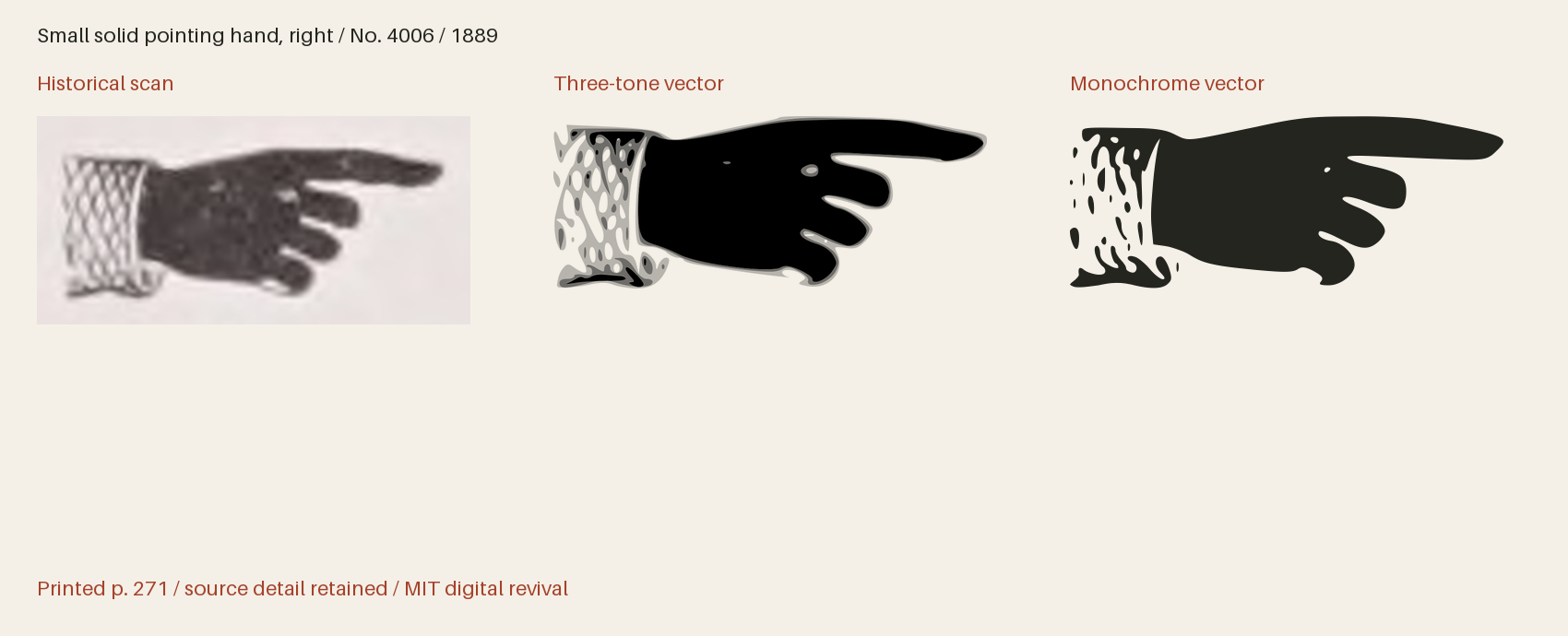 Historical scan beside the three-tone and monochrome vector revivals